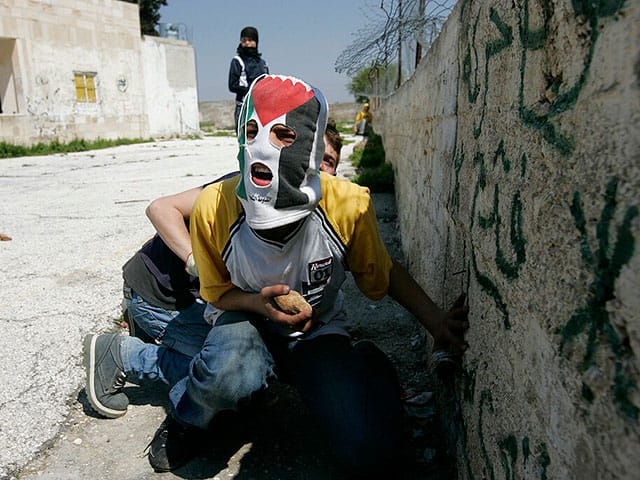 Arab children in Ramla stone Jewish kindergarten