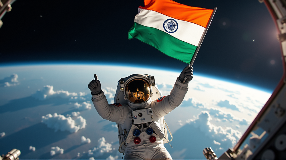 Shubhanshu Shukla Hoists National Flag on ISS, Elevating National Pride