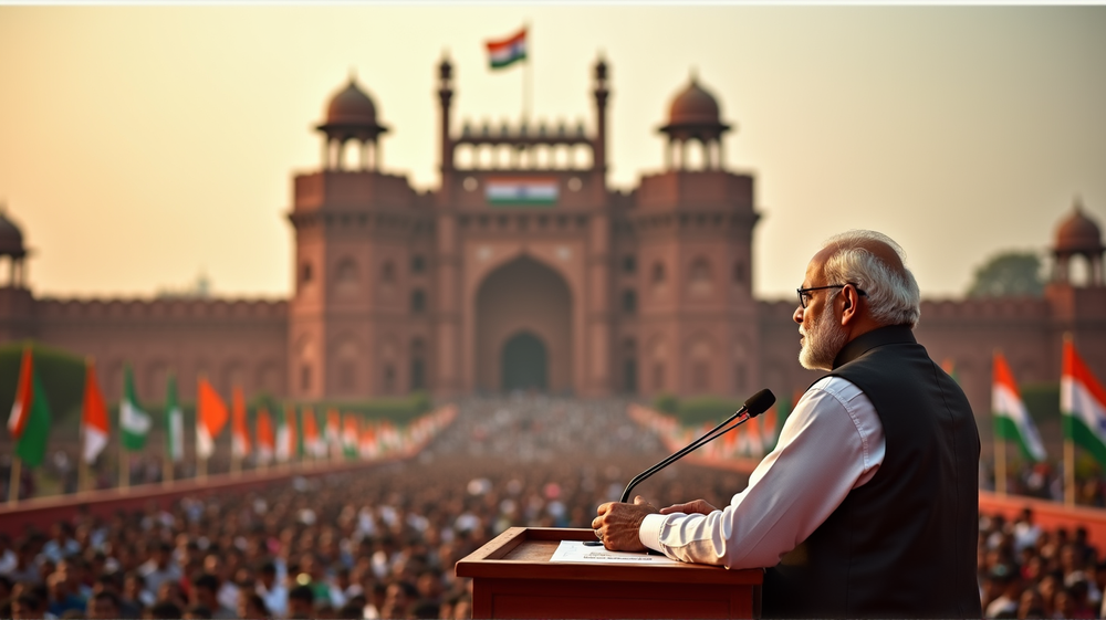 Modi Makes Waves with Historic Praise for RSS in Independence Day Address