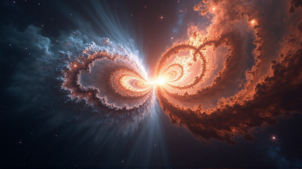 Galactic Dance: Witness the Cosmic Duel 11 Billion Lightyears Away