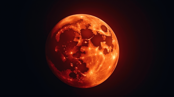 Celestial Splendor: Blood Moon Enchants the World